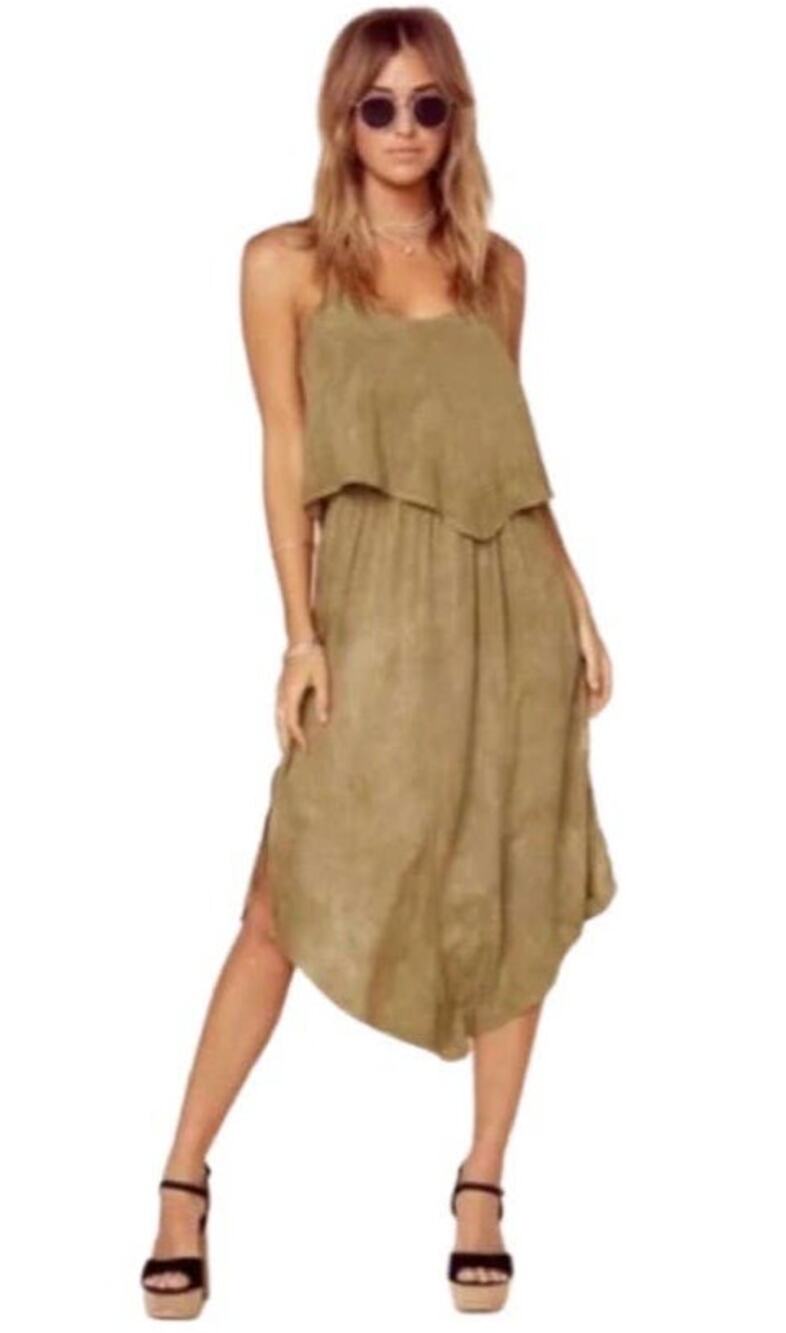 Blue Life Olivia Cami Midi dress in Olive
